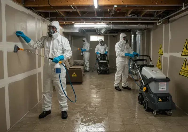 Basement Moisture Removal and Structural Drying process in Green Springs, OH